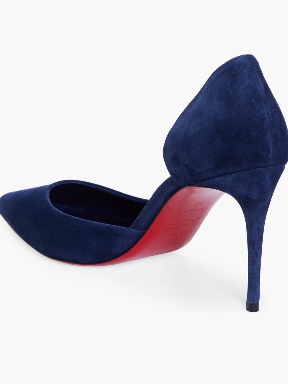 Christian Louboutin Blue Suede D'Orsay Iriza Pointed-Toe Pump Size EU 40 - Picture 2 of 13